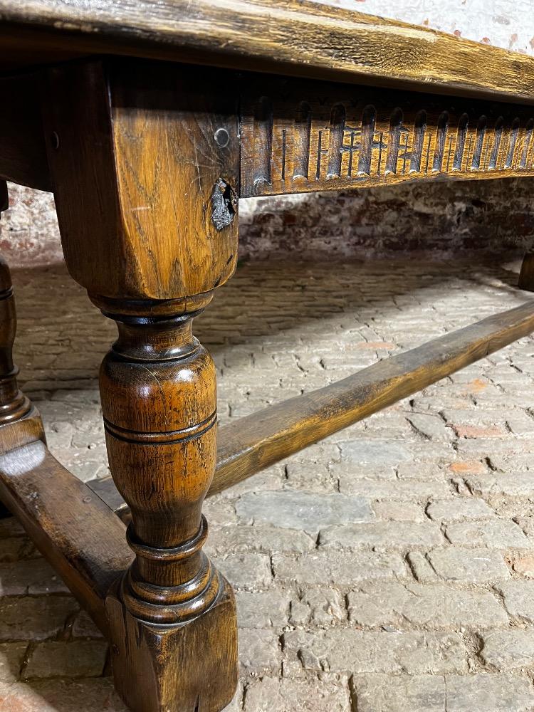 Oak community table, mid-20th century 