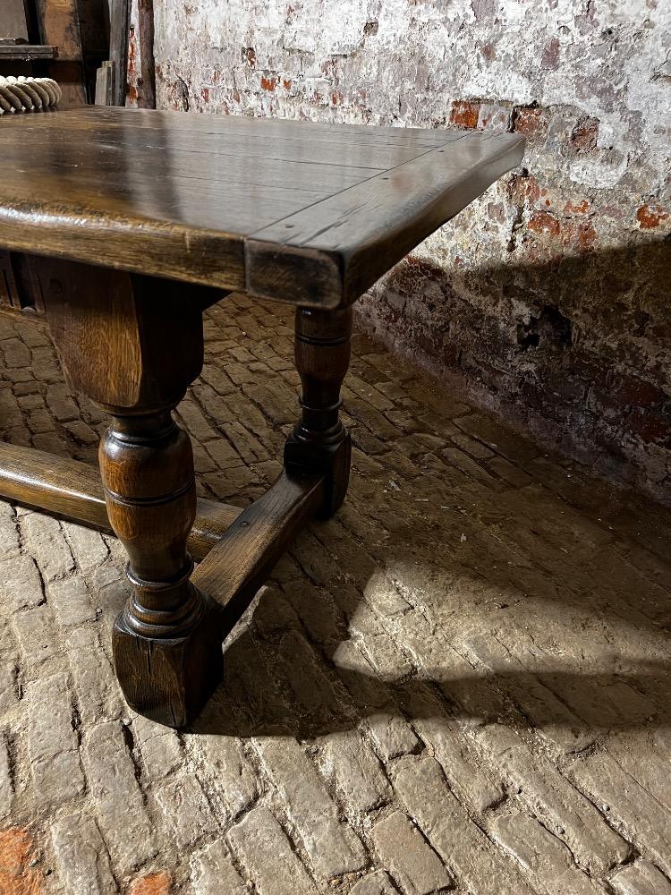 Oak community table, mid-20th century 