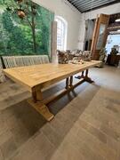 Oak community table, mid-20th century 