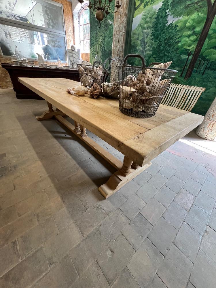 Oak community table, mid-20th century 