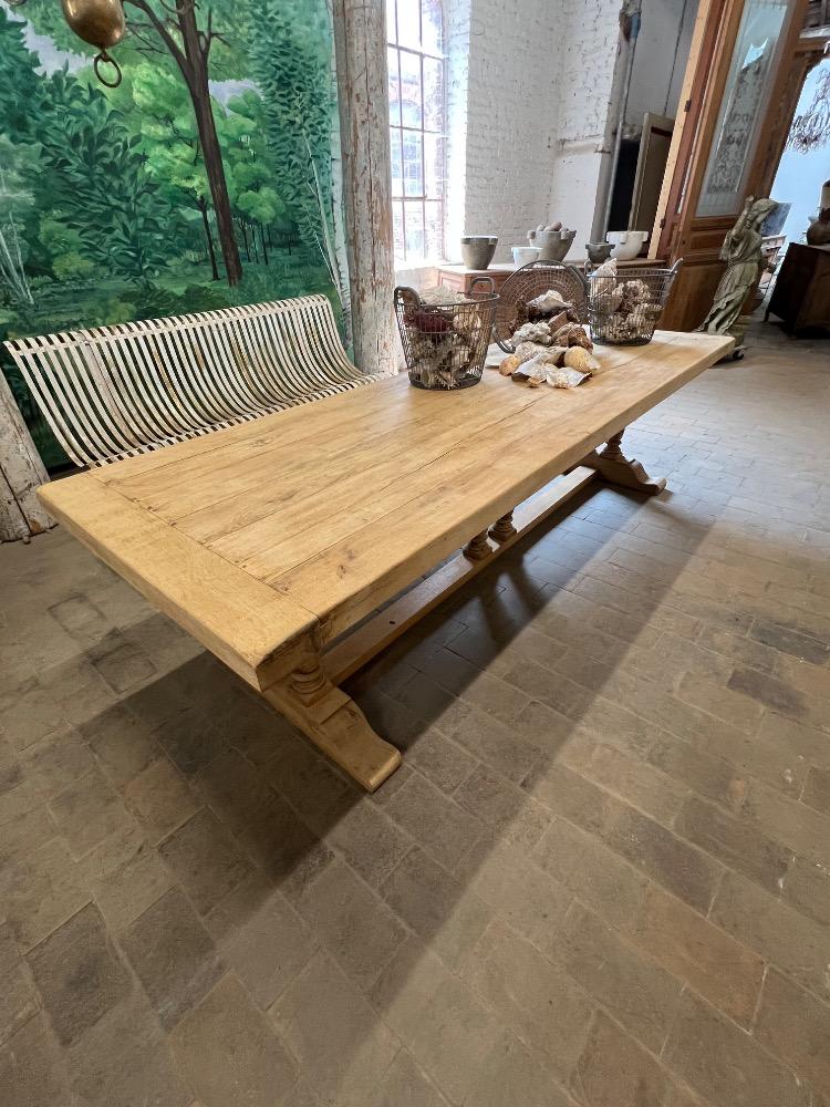 Oak community table, mid-20th century 