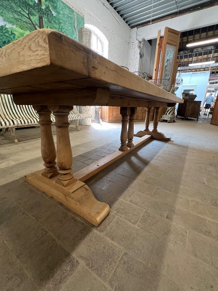 Oak community table, mid-20th century 
