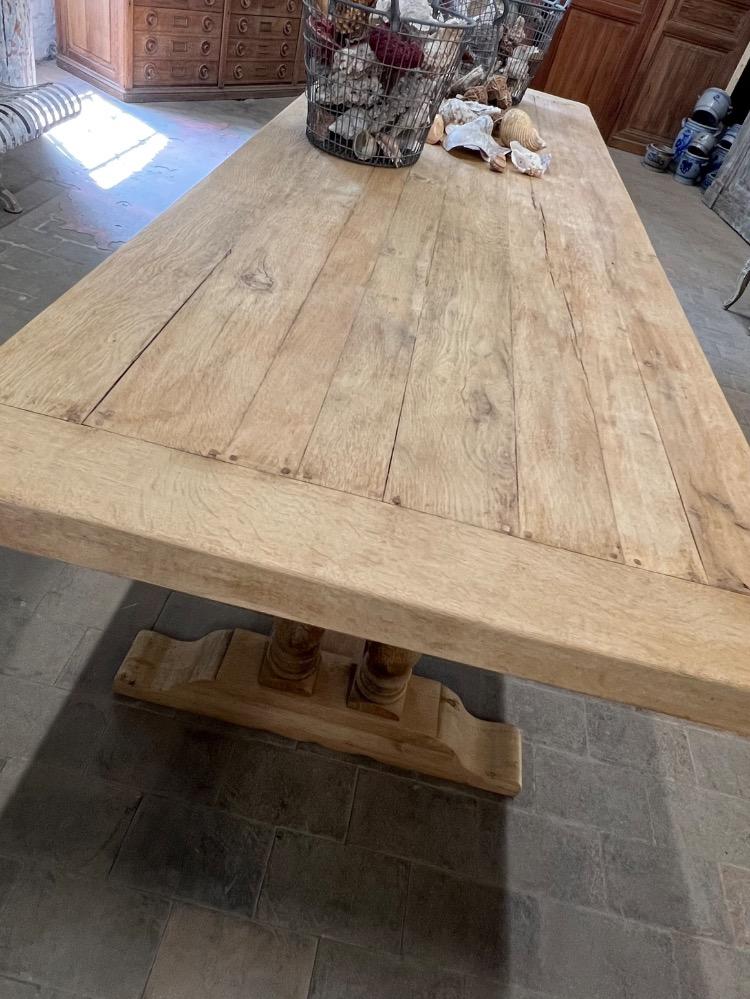 Oak community table, mid-20th century 
