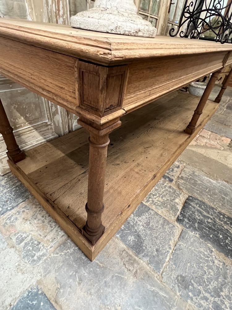 Oak shop table, early 20th century 