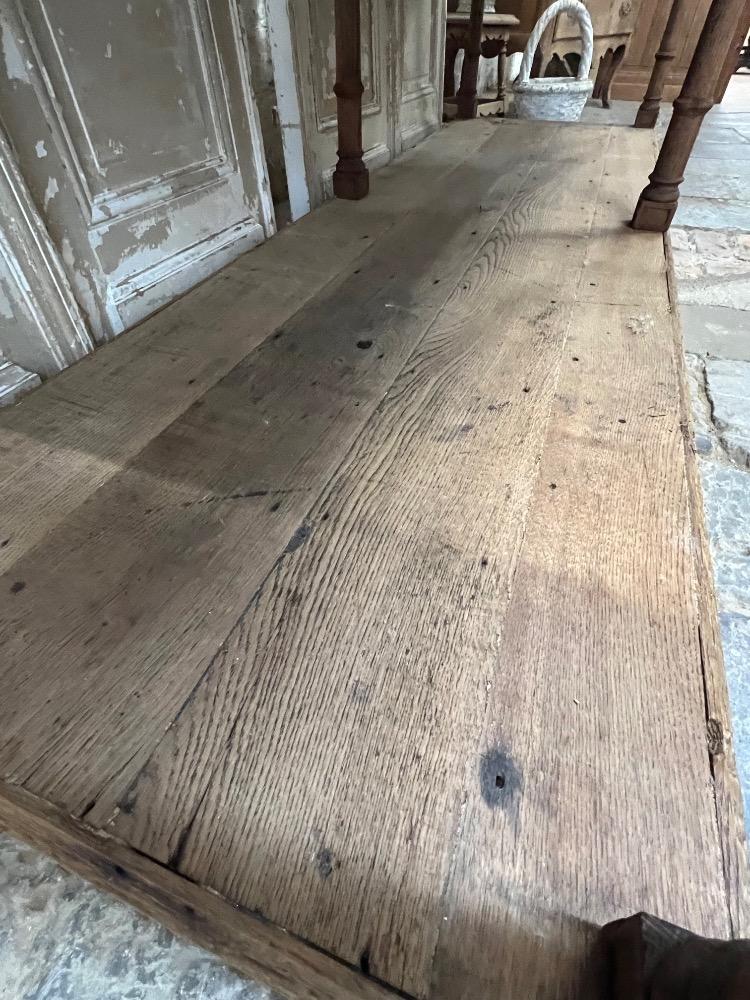 Oak shop table, early 20th century 