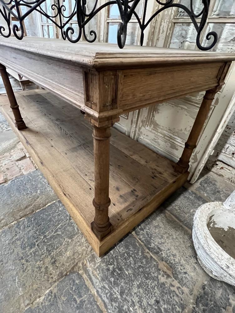 Oak shop table, early 20th century 