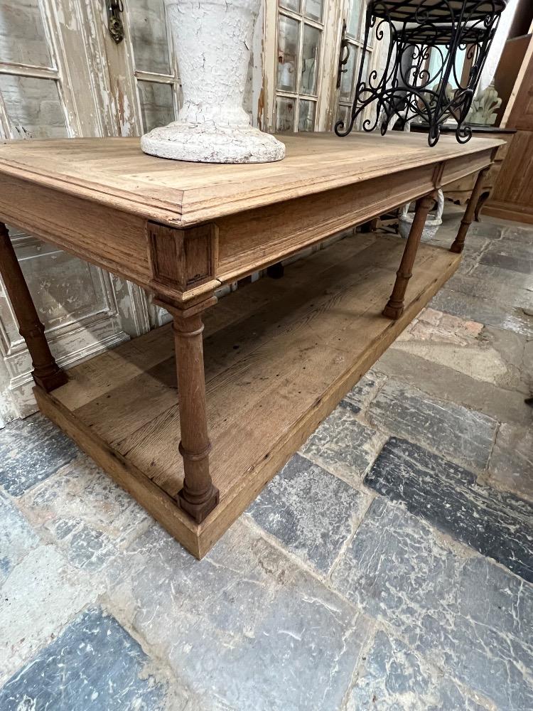 Oak shop table, early 20th century 