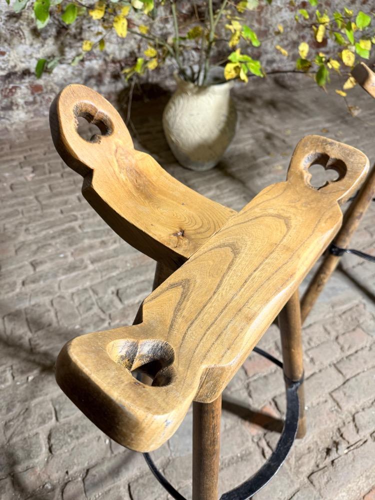 PAIR OF BRUTALIST STOOLS, 20TH CENTURY