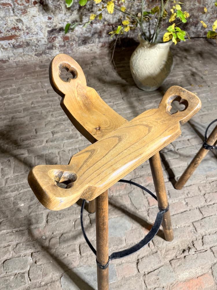 PAIR OF BRUTALIST STOOLS, 20TH CENTURY