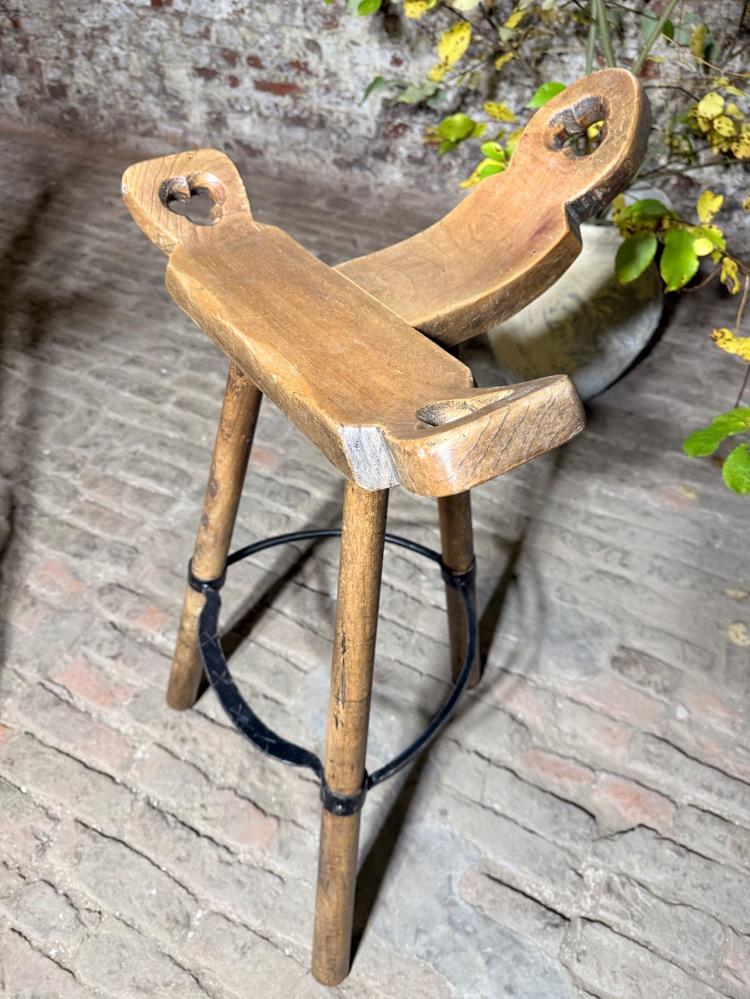 PAIR OF BRUTALIST STOOLS, 20TH CENTURY