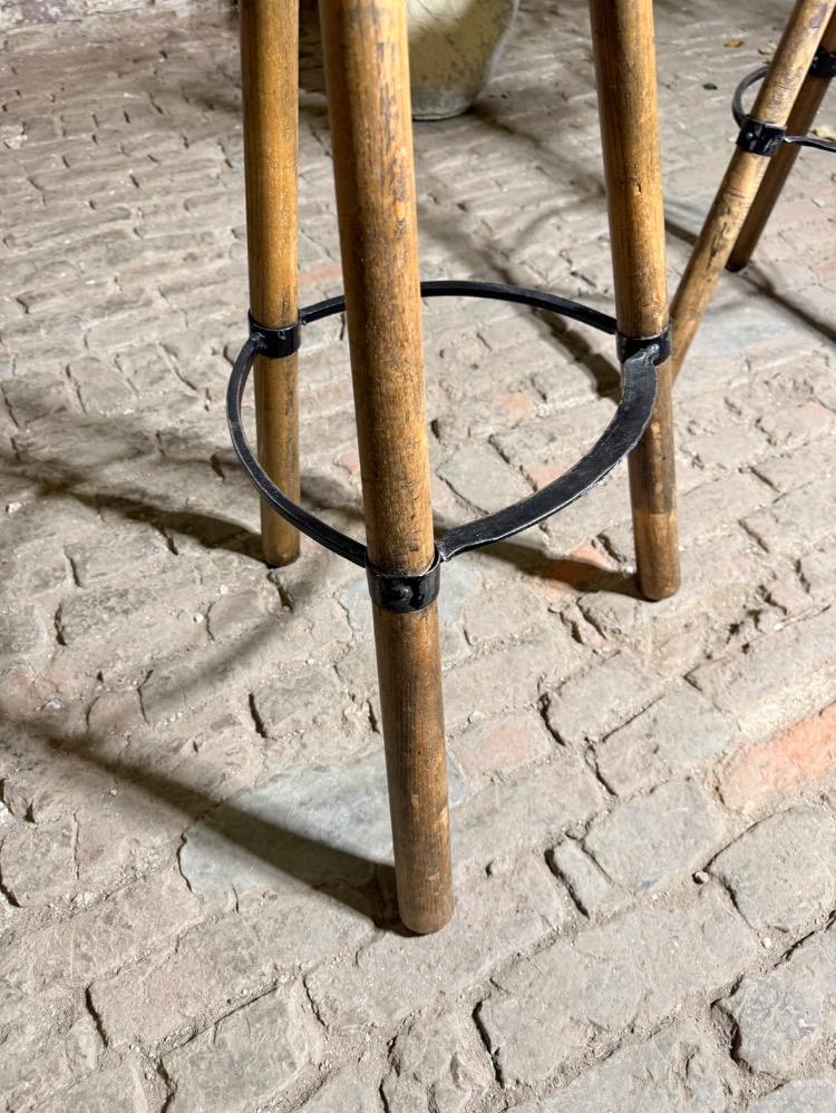 PAIR OF BRUTALIST STOOLS, 20TH CENTURY