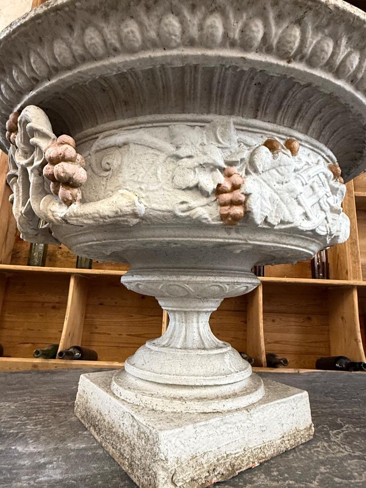 PAIR OF CAST IRON VASES, MID-19th CENTURY