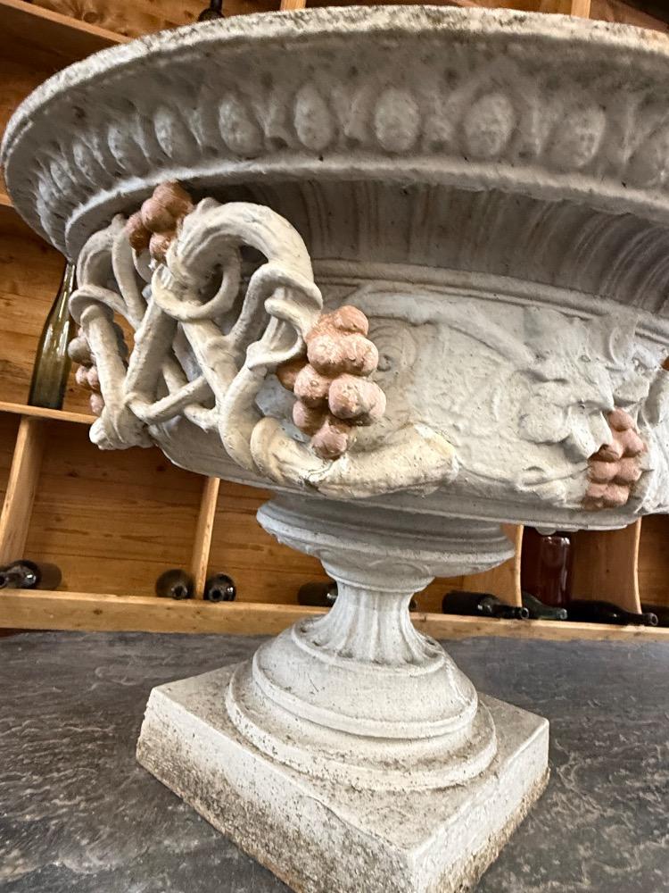 PAIR OF CAST IRON VASES, MID-19th CENTURY