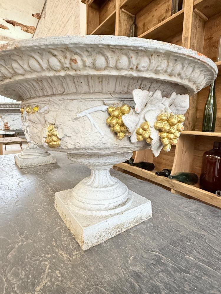 PAIR OF CAST IRON VASES, MID-19th CENTURY