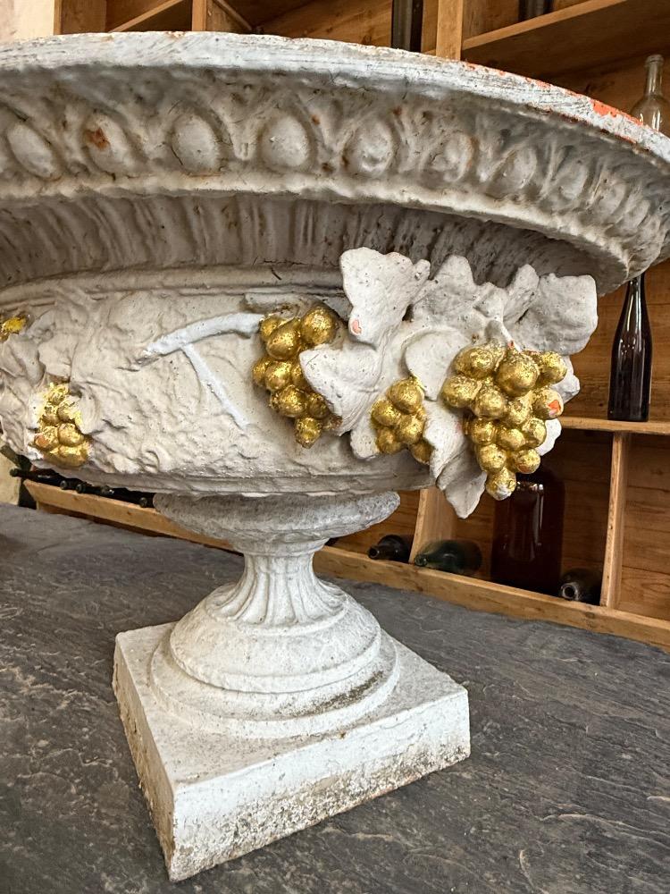 PAIR OF CAST IRON VASES, MID-19th CENTURY