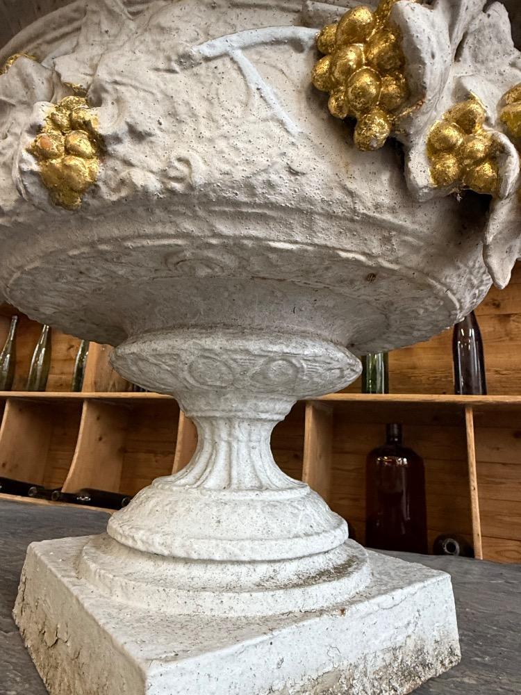 PAIR OF CAST IRON VASES, MID-19th CENTURY