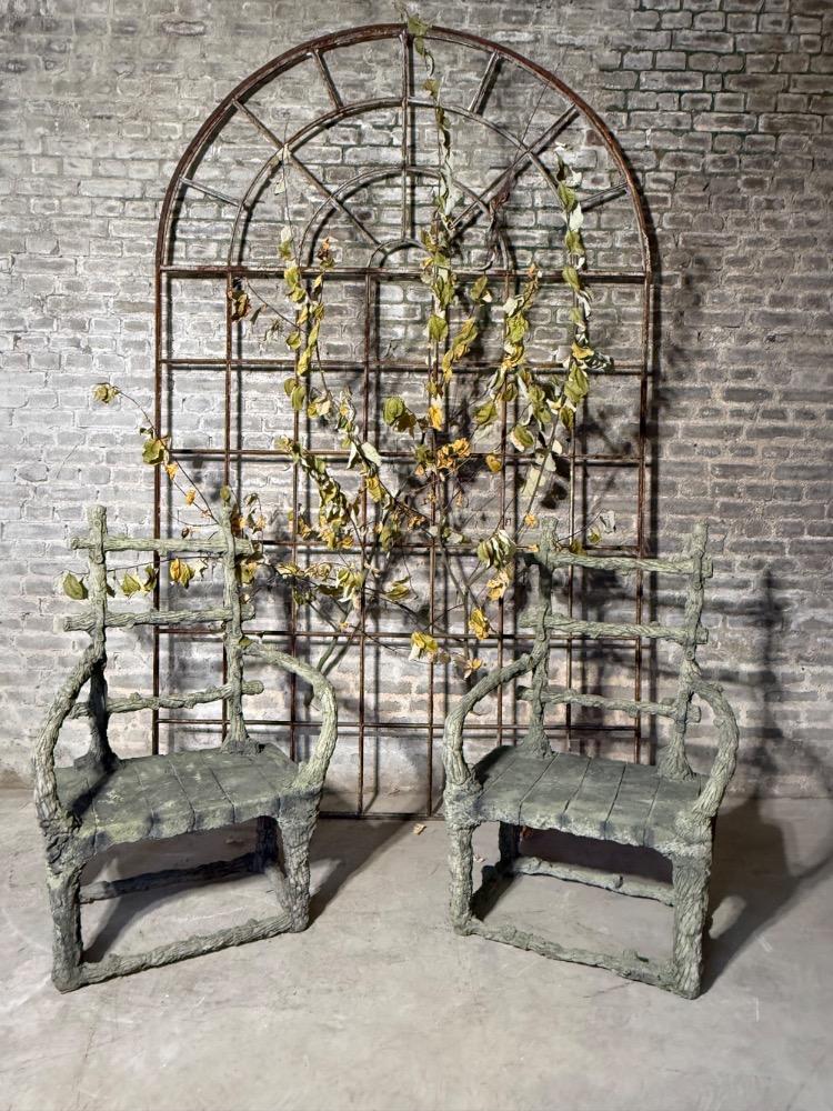 PAIR OF CONCRETE ARMCHAIRS, MID-20TH CENTURY