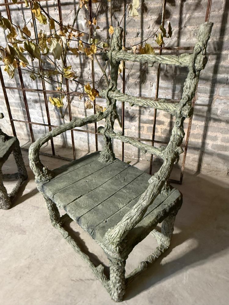 PAIR OF CONCRETE ARMCHAIRS, MID-20TH CENTURY