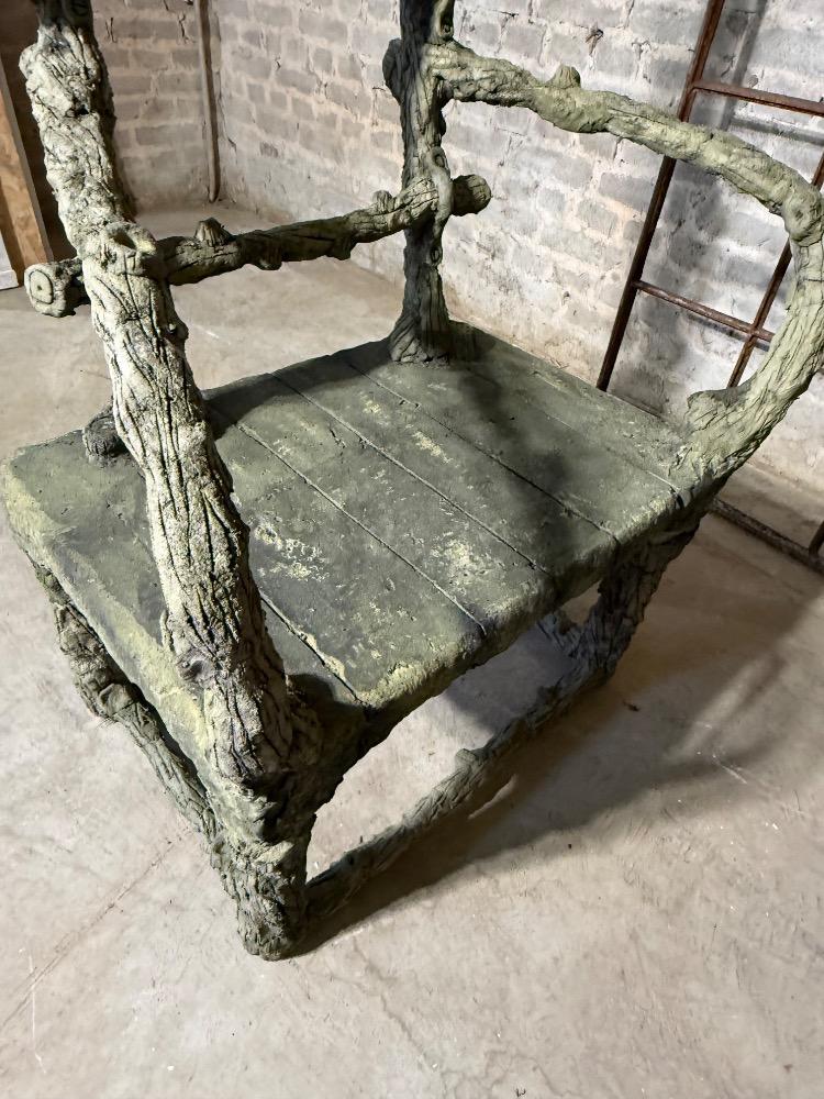 PAIR OF CONCRETE ARMCHAIRS, MID-20TH CENTURY