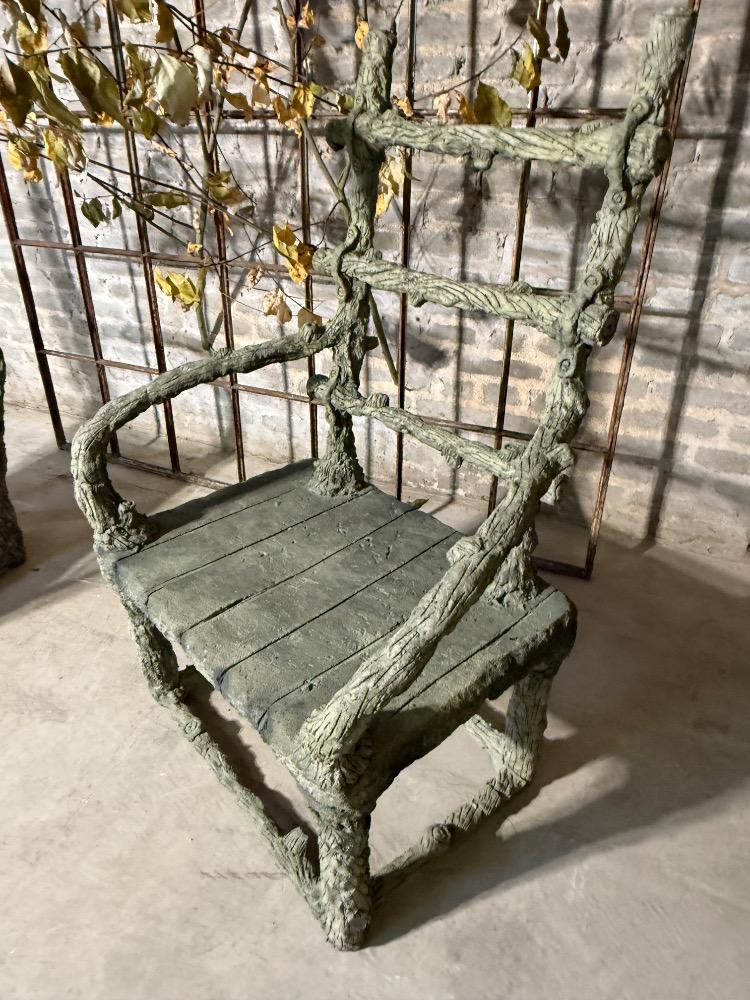 PAIR OF CONCRETE ARMCHAIRS, MID-20TH CENTURY