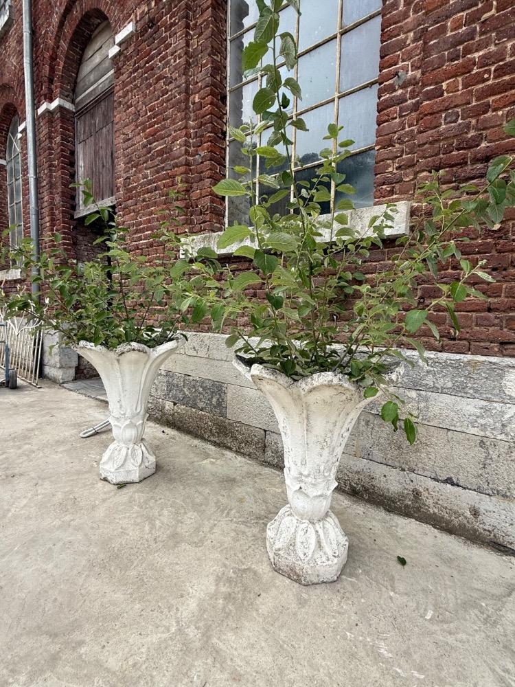 Pair of concrete garden vases, early 20th century