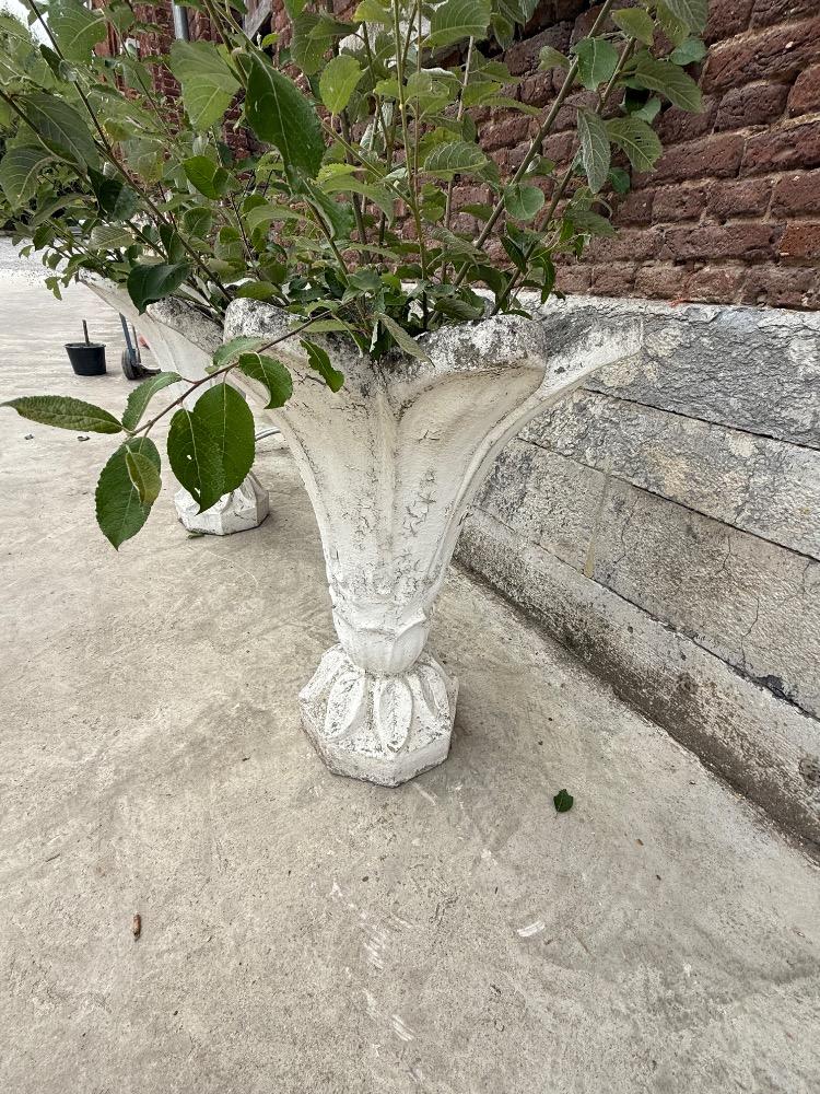 Pair of concrete garden vases, early 20th century
