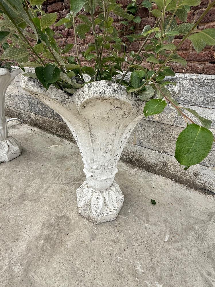 Pair of concrete garden vases, early 20th century