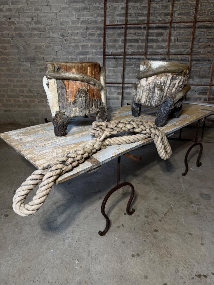 PAIR OF CONCRETE PLANTERS, EARLY 20TH CENTURY