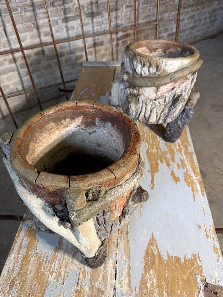 PAIR OF CONCRETE PLANTERS, EARLY 20TH CENTURY