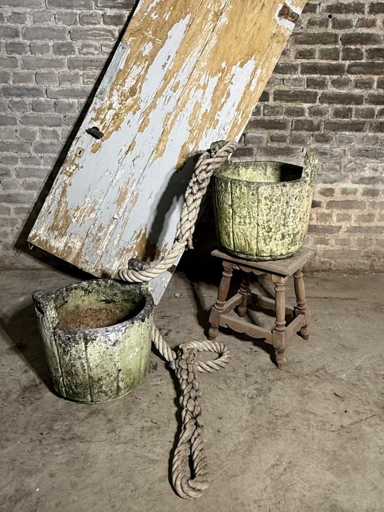 PAIR OF CONCRETE PLANTERS, MID-20TH CENTURY