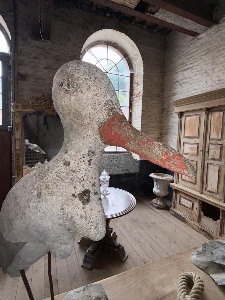 Pair of concrete stork, mid-20th century 