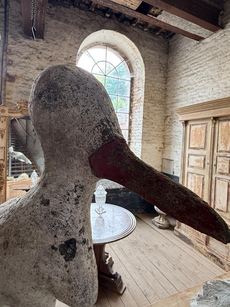 Pair of concrete stork, mid-20th century 