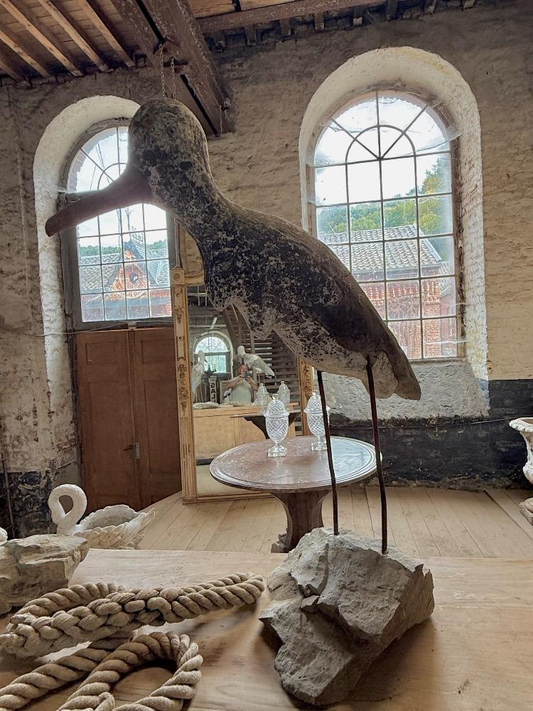 Pair of concrete stork, mid-20th century 