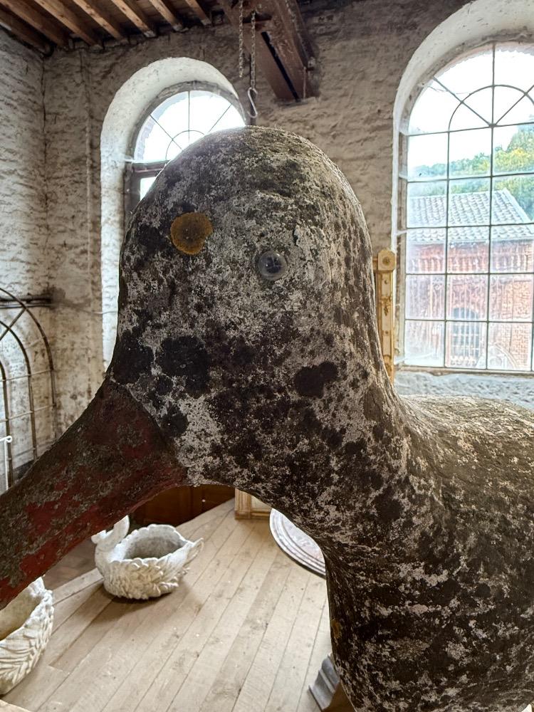 Pair of concrete stork, mid-20th century 