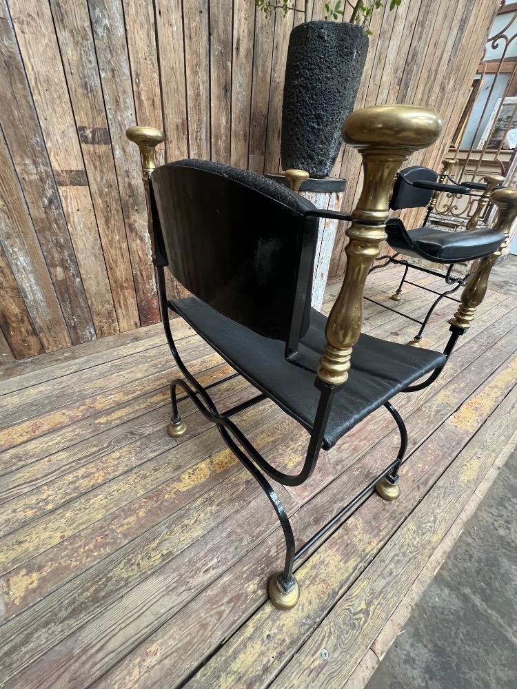 Pair of curule chairs, mid-20th century 