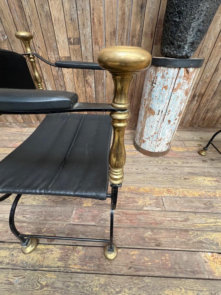 Pair of curule chairs, mid-20th century 
