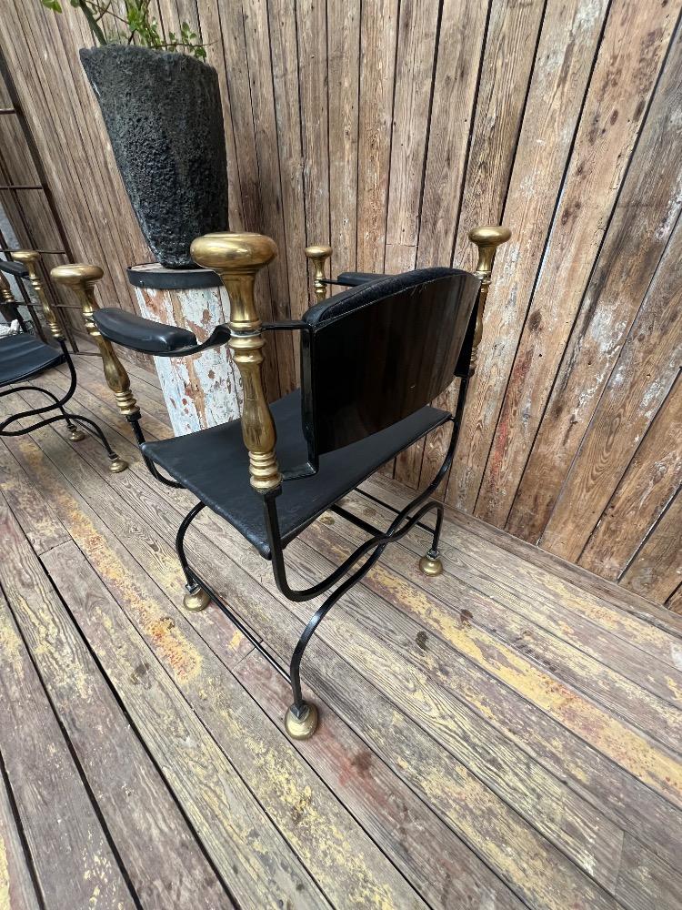 Pair of curule chairs, mid-20th century 
