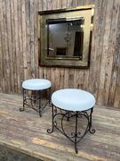 Pair of metal stools , mid-20th century 