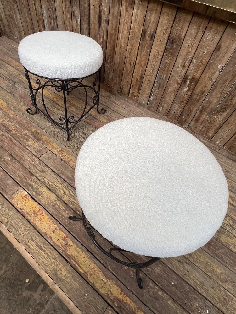 Pair of metal stools , mid-20th century 