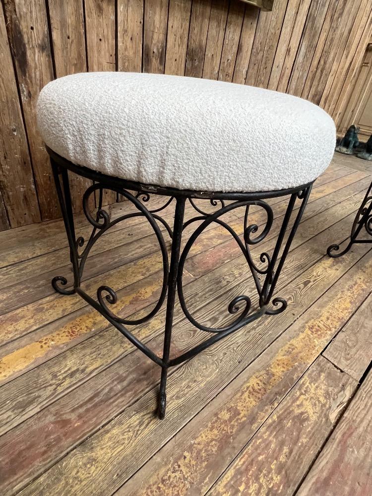 Pair of metal stools , mid-20th century 