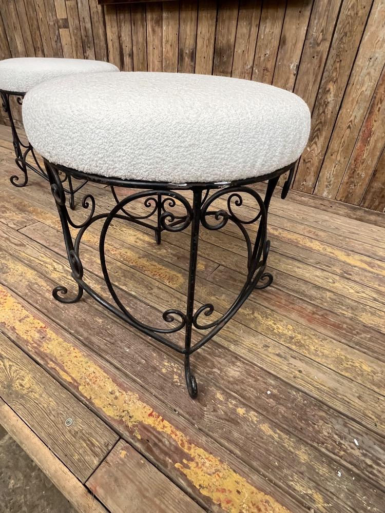 Pair of metal stools , mid-20th century 