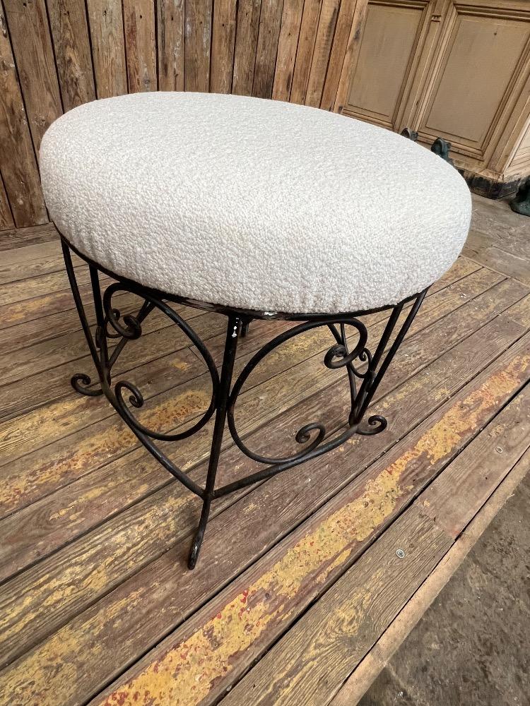 Pair of metal stools , mid-20th century 