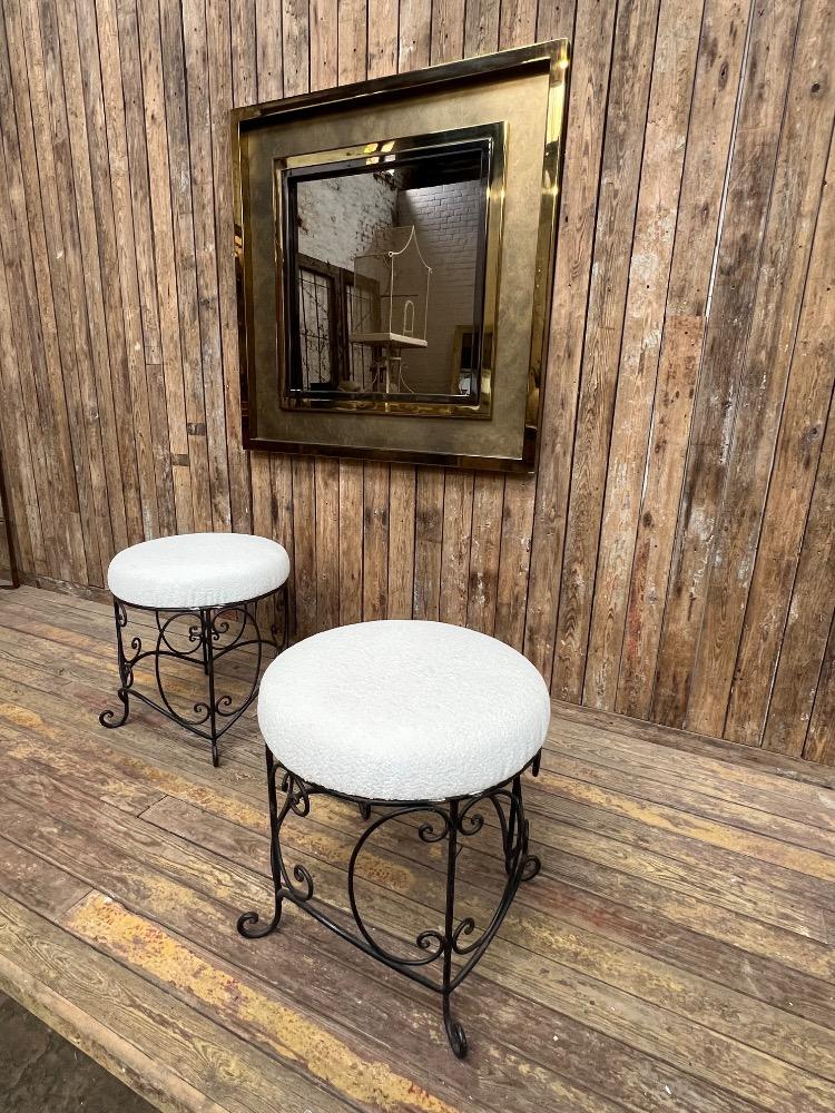 Pair of metal stools , mid-20th century 