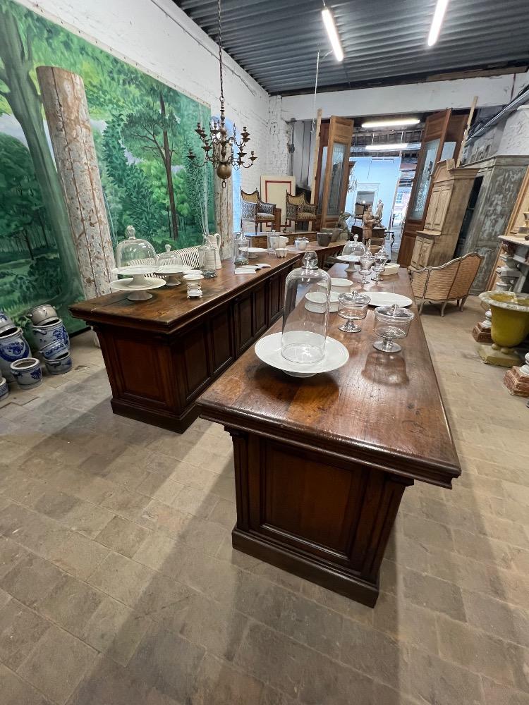 Pair of oak counters, early 20th century 
