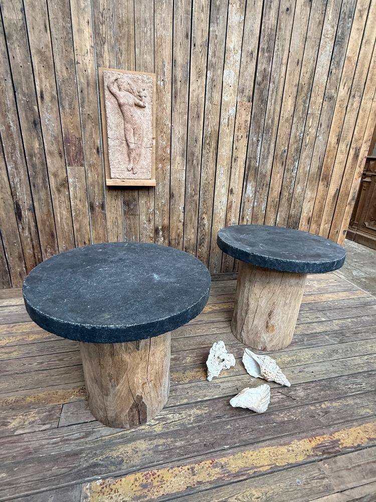 Pair of primitive coffee table, 20th century 