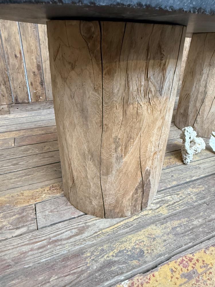 Pair of primitive coffee table, 20th century 