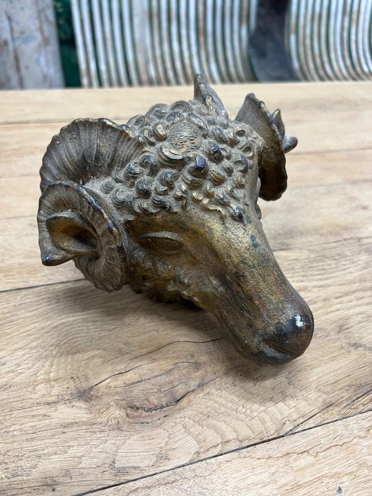 Pair of rams’ heads, late 19th century 