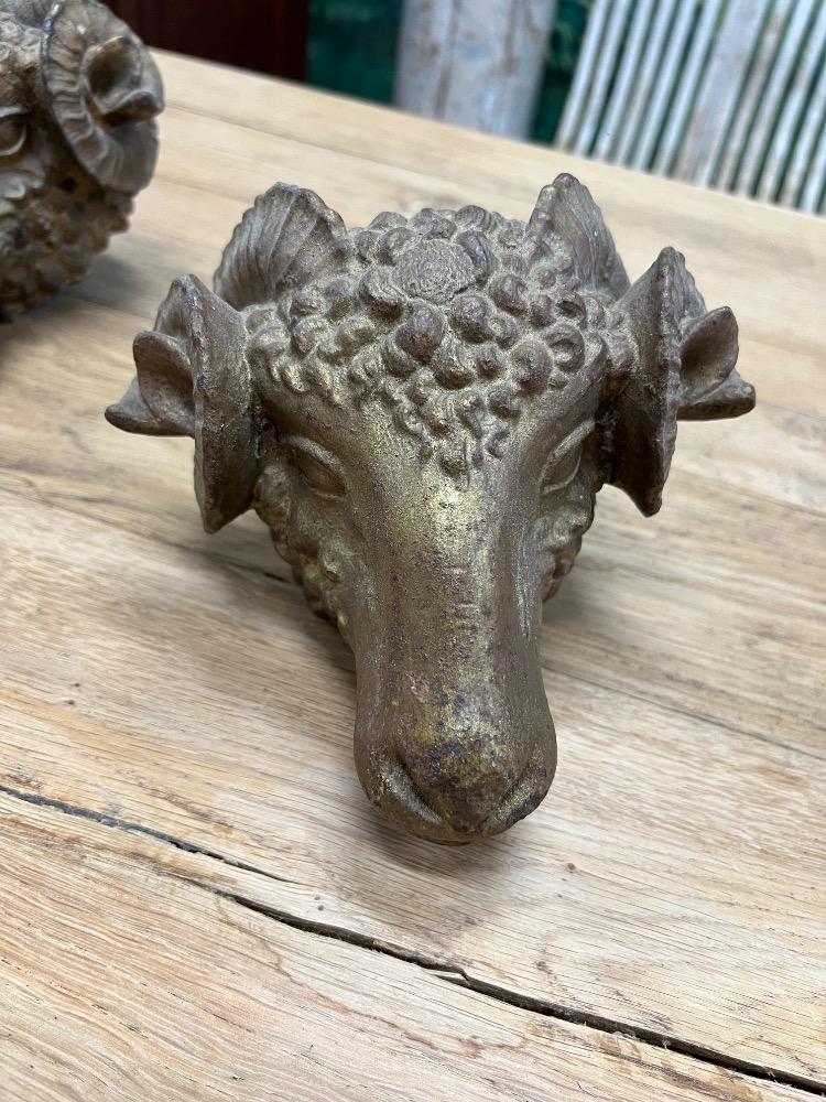 Pair of rams’ heads, late 19th century 