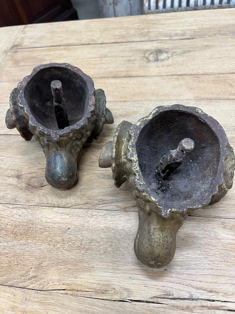 Pair of rams’ heads, late 19th century 