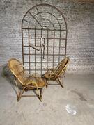 PAIR OF RATTAN ARMCHAIRS, MID-20TH CENTURY